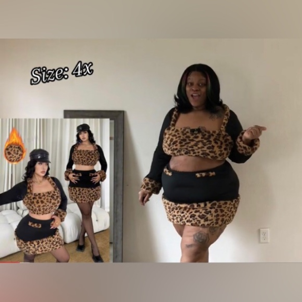 Top in a 4x skirt in 2x